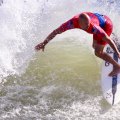 Kelly Slater rides the wave at Surf Ranch on Sunday. He finished third in the final standings.